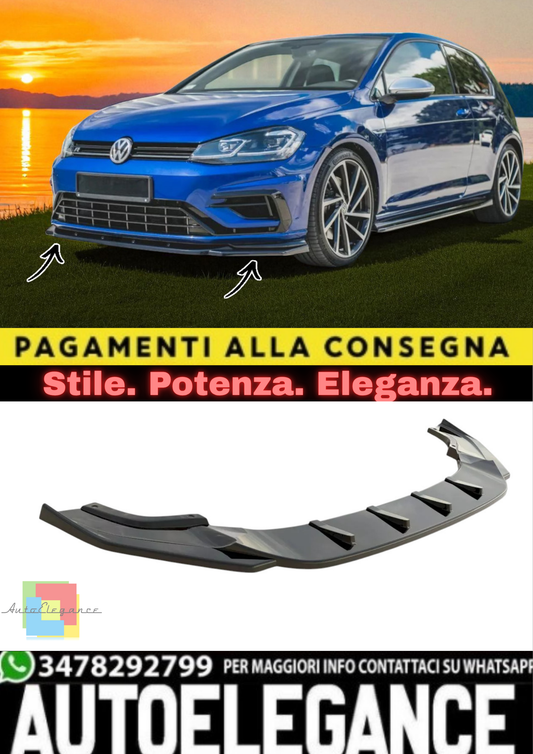 ✨Sdoppiatore Anteriore V9 in ABS Nero Lucido per Volkswagen Golf 7 R Facelift  ✨