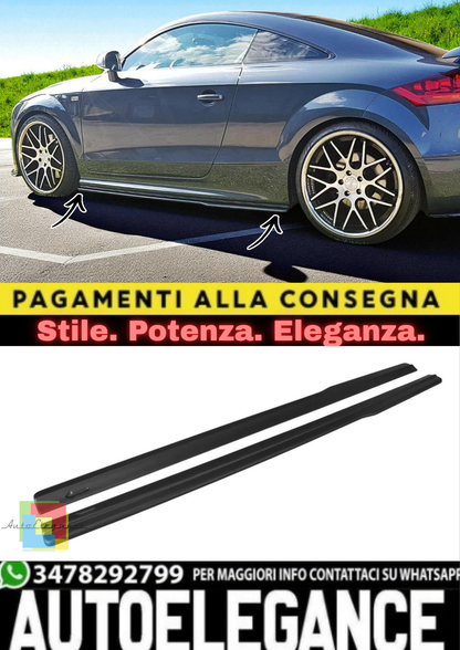 ✨Gonne Laterali in ABS Nero Lucido per Audi TTS Mk2 (8J) Coupé/Roadster ✨