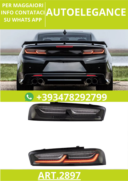 ⭐ART.2897 Fanali Posteriori a LED DRL Bianco/Fumé –Chevrolet Camaro (2016–2018 ⭐