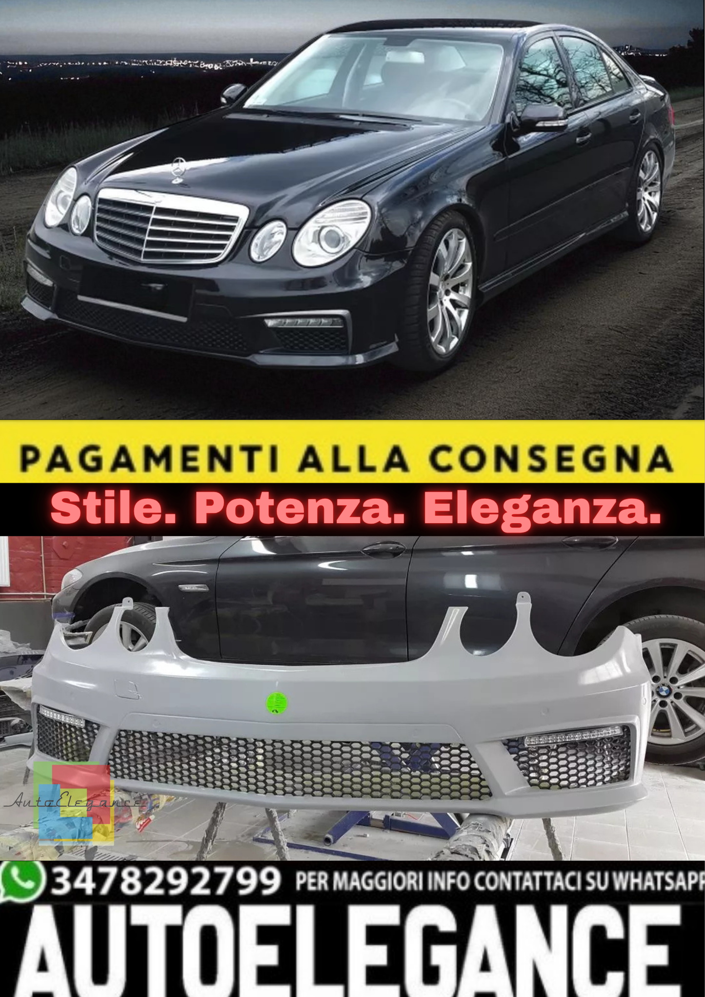 💫 Paraurti Anteriore per Mercedes Classe E W211 Facelift (2006–2009) – Bumper💫