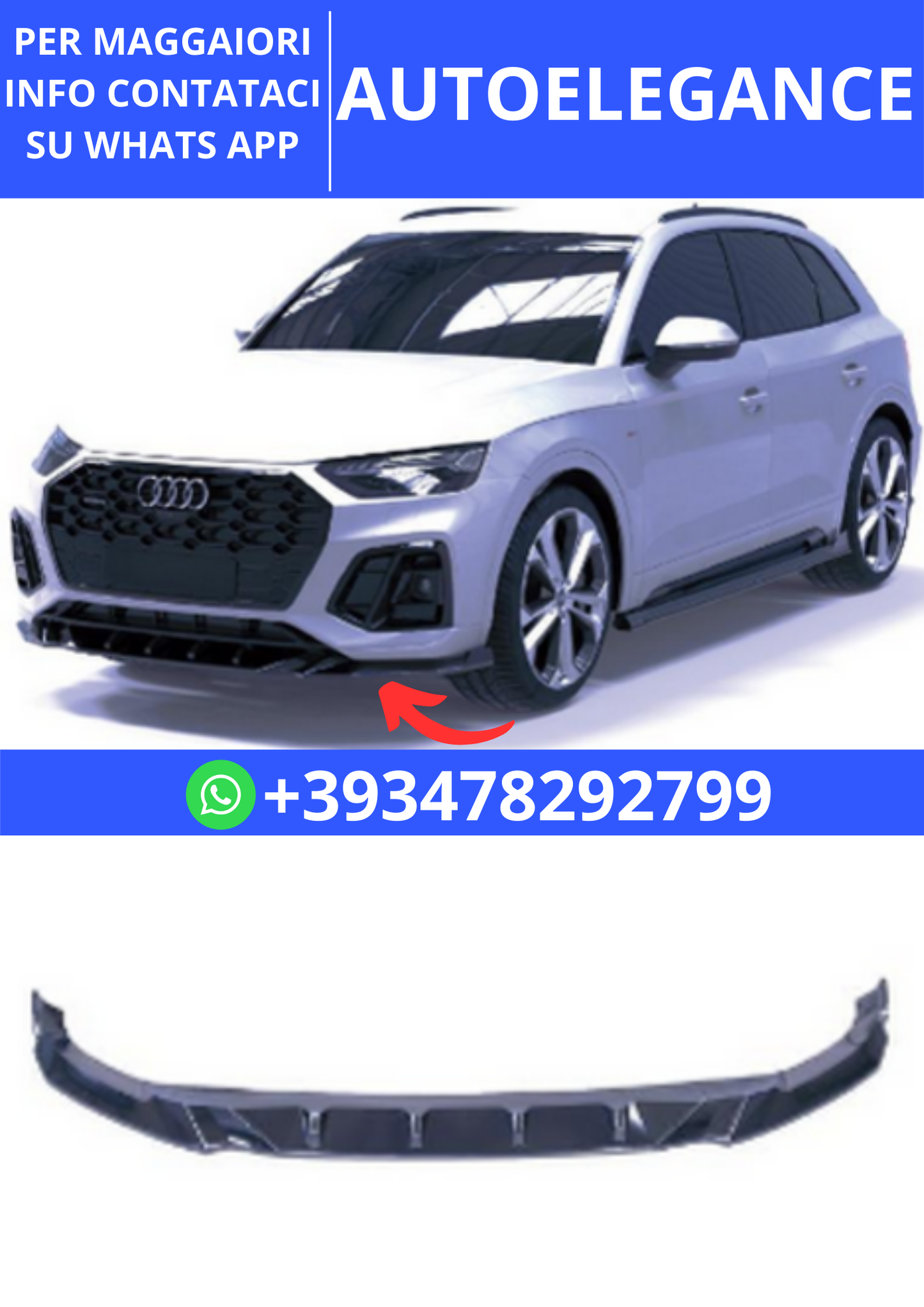 💫ART.2340 SPLITTER AUDI SQ5 Q5 S-LINE SUV SPORTBACK MK2 FACELIFT 2020-2024💫