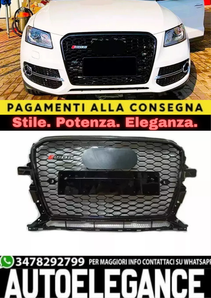✨Griglia Audi RSQ5 Style Q5 SQ5 Griglia a nido d'ape nera lucida 13-16✨