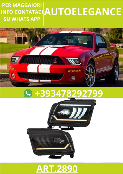 ⭐ART.2890 Fari Anteriori Full LED con Sequenziale – Ford Mustang (2005–2009)⭐