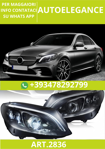 🔥ART.2836 Fari a LED con Animazione per Mercedes-Benz Classe C (2015–2021)🔥