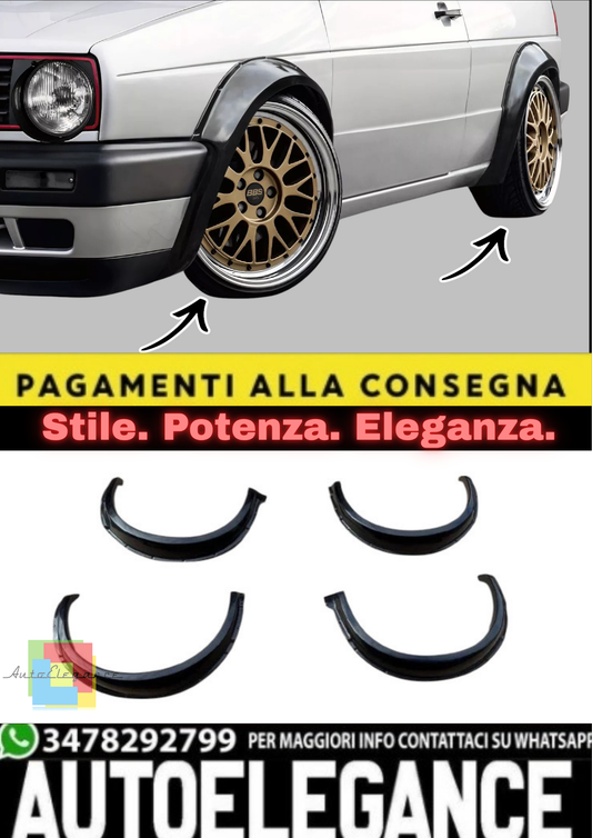 💫 Kit Allargamento Parafanghi in ABS per VW Golf 2 / Jetta 2 (1983–1992)💫