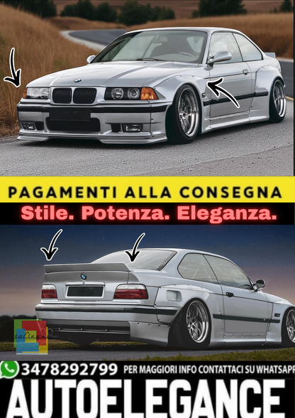 💫Wide Body Kit in Vetroresina per BMW E36 Coupé Allargamento + Spoiler Racing💫