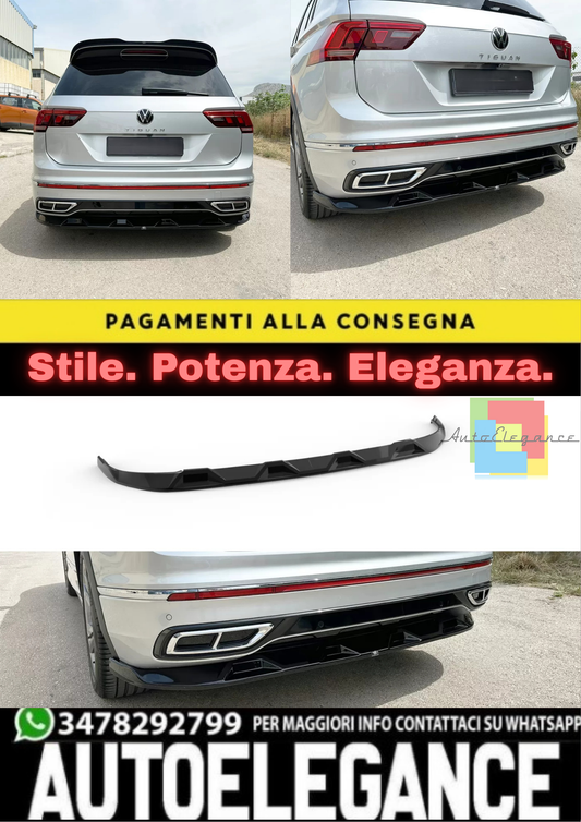 🔥REAR SPLITTER ADATTO PER VOLKSWAGEN TIGUAN R-LINE MK2 FACELIFT (2020–2024)🔥