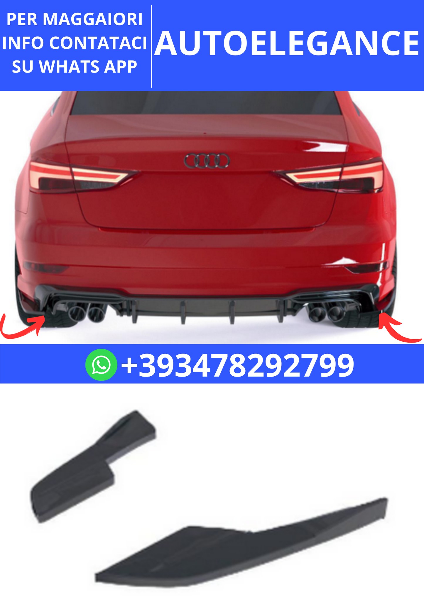💫ART.2346 Flap Posteriori Audi S3 Sedan 8V Facelift 2016-2020💫
