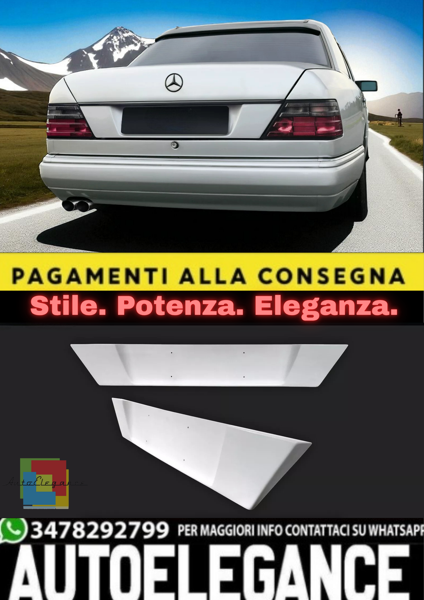💫 Portatarga Posteriore per Mercedes W124 – Supporto Targa / Diaframma 💫