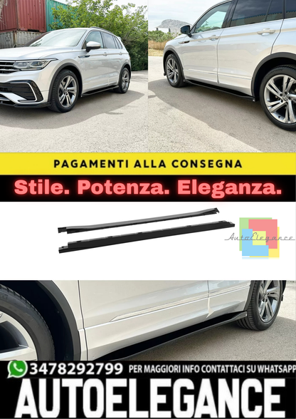 🔥SIDE SKIRTS EXTENSIONS ADATTO PER VOLKSWAGEN TIGUAN R / R-LINE MK2 FACELIFT🔥
