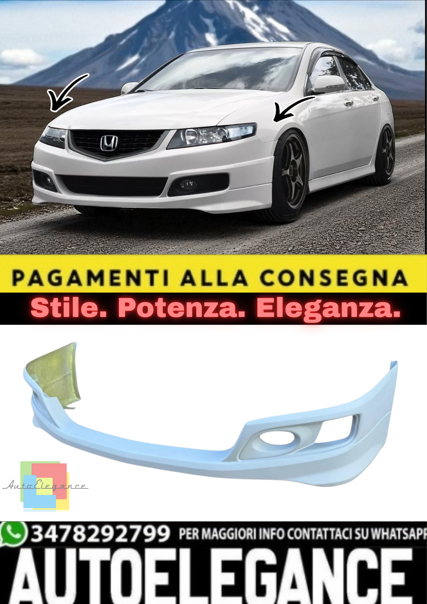 💫 Body Kit Stile A-Spec per Honda Accord – Minigonne Laterali, Spoiler💫