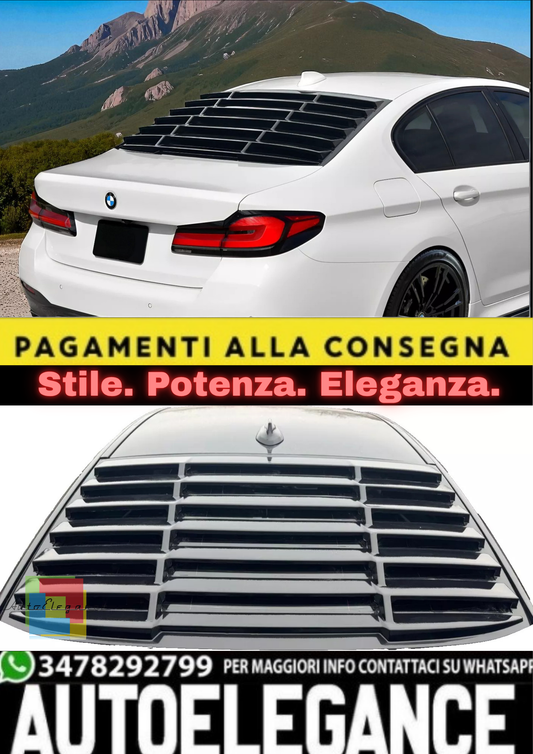 💫 Louver Lunotto Posteriore in ABS Nero Lucido per BMW Serie 5 G30 – Spoiler💫