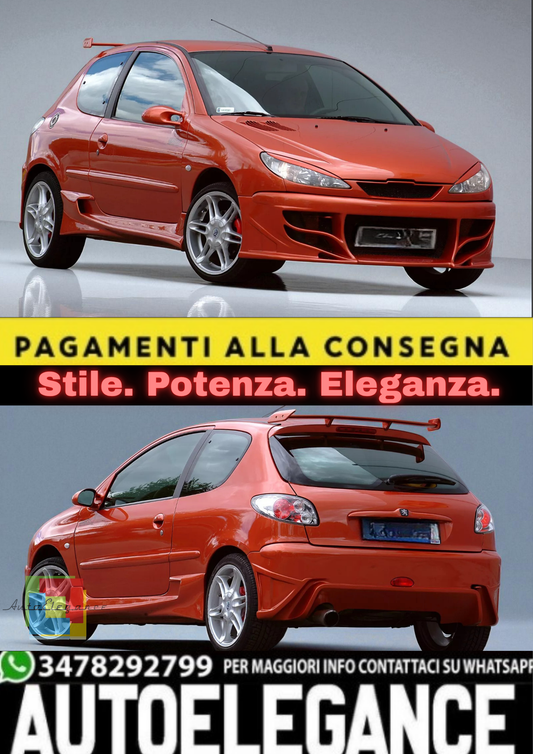 💫 Kit Carrozzeria Sportivo per Peugeot 206 (1998–2012) – Paraurti Anteriore💫