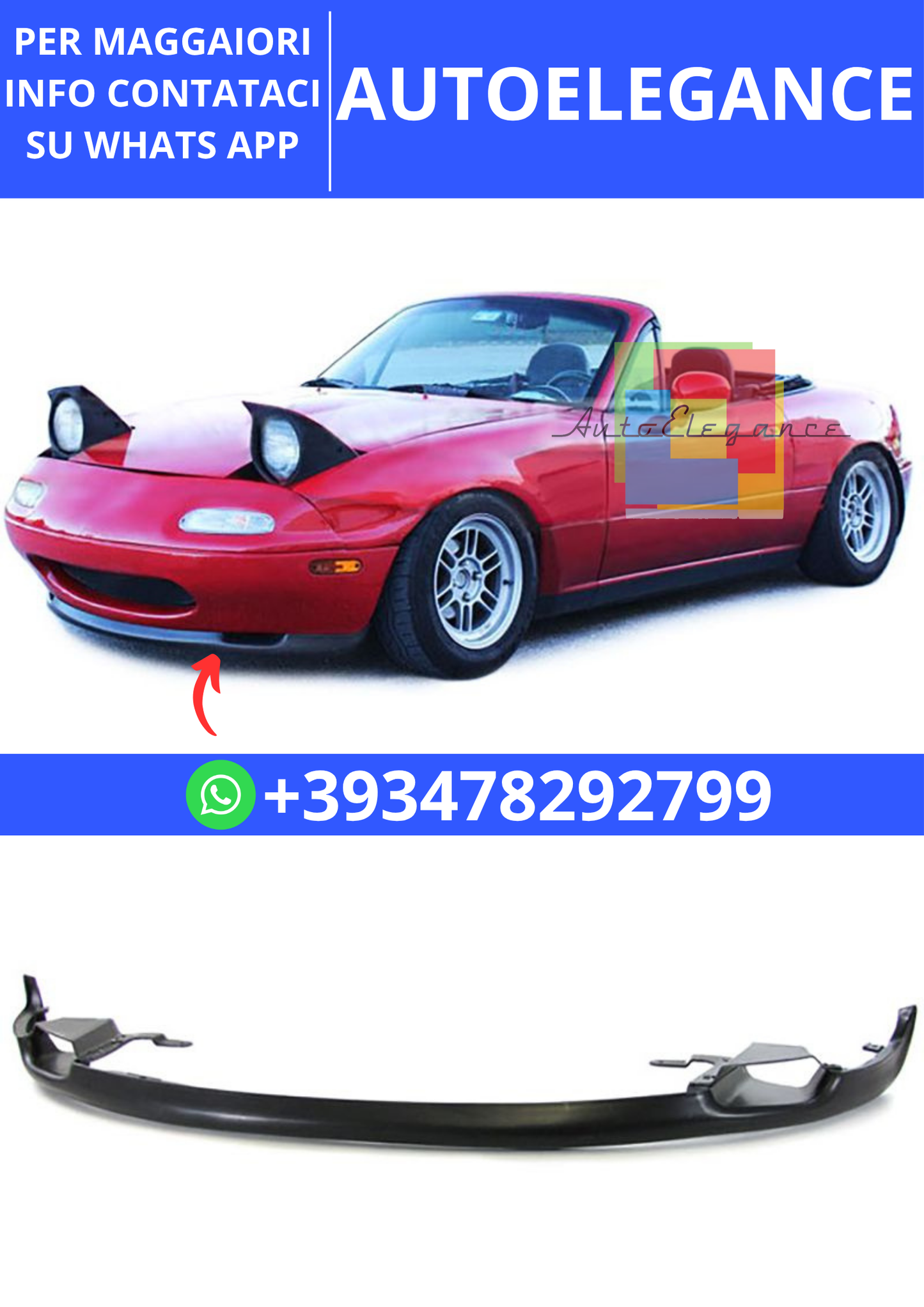 💫Spliter Anteriore a labbro con prese d'aria Airdam per Mazda MX5 NA 89-98💫