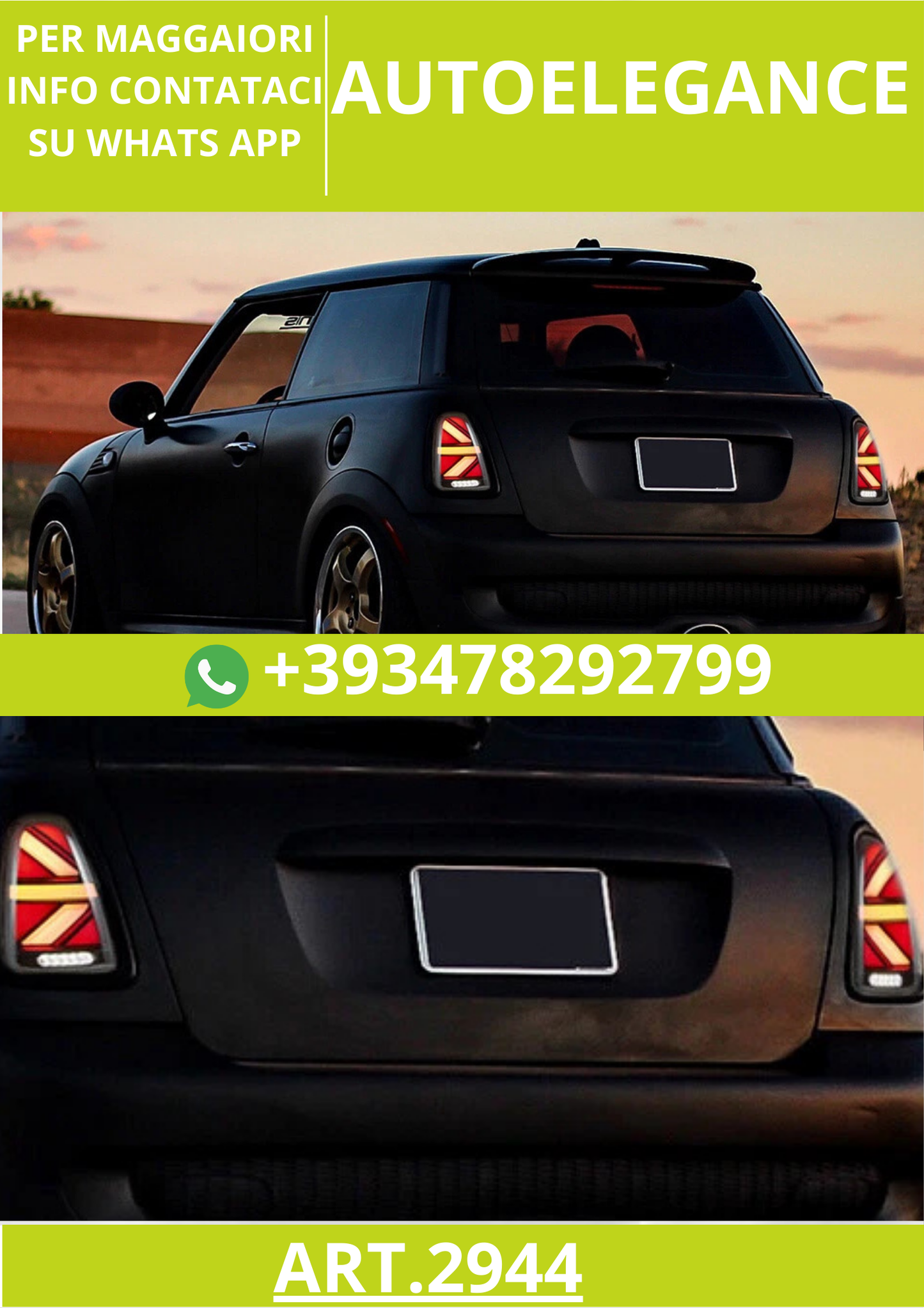 ⭐ART.2944 Fanali Posteriori a LED – Mini Cooper R56 / R57 / R58 /R59 (2007–2013⭐