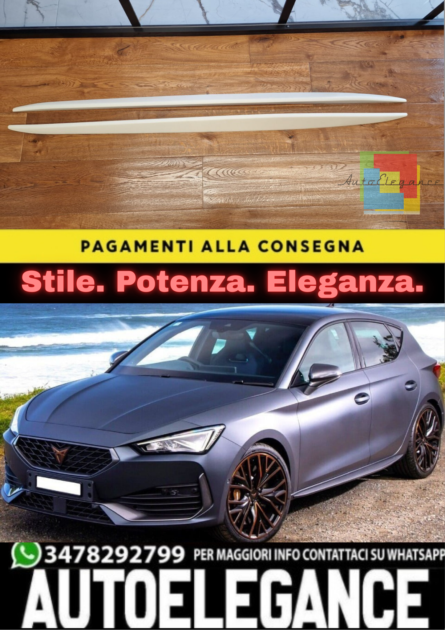 🔥MINIGONNE ADATTO PER CUPRA LEON 2020+ GREZZE🔥