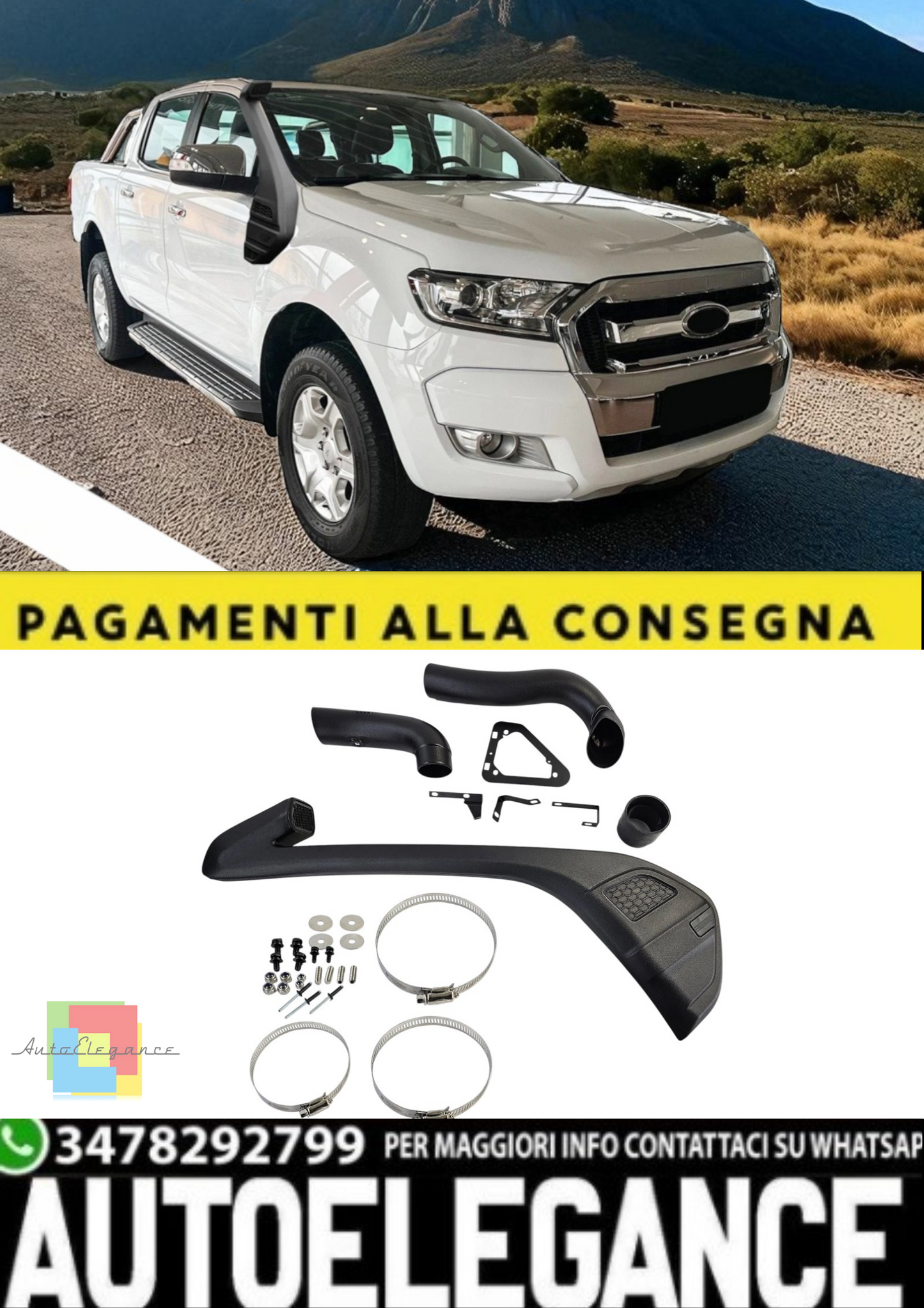 💫 Kit Snorkel Offroad per Ford Ranger T6 (2012–2016) – Motori 2.2 💫