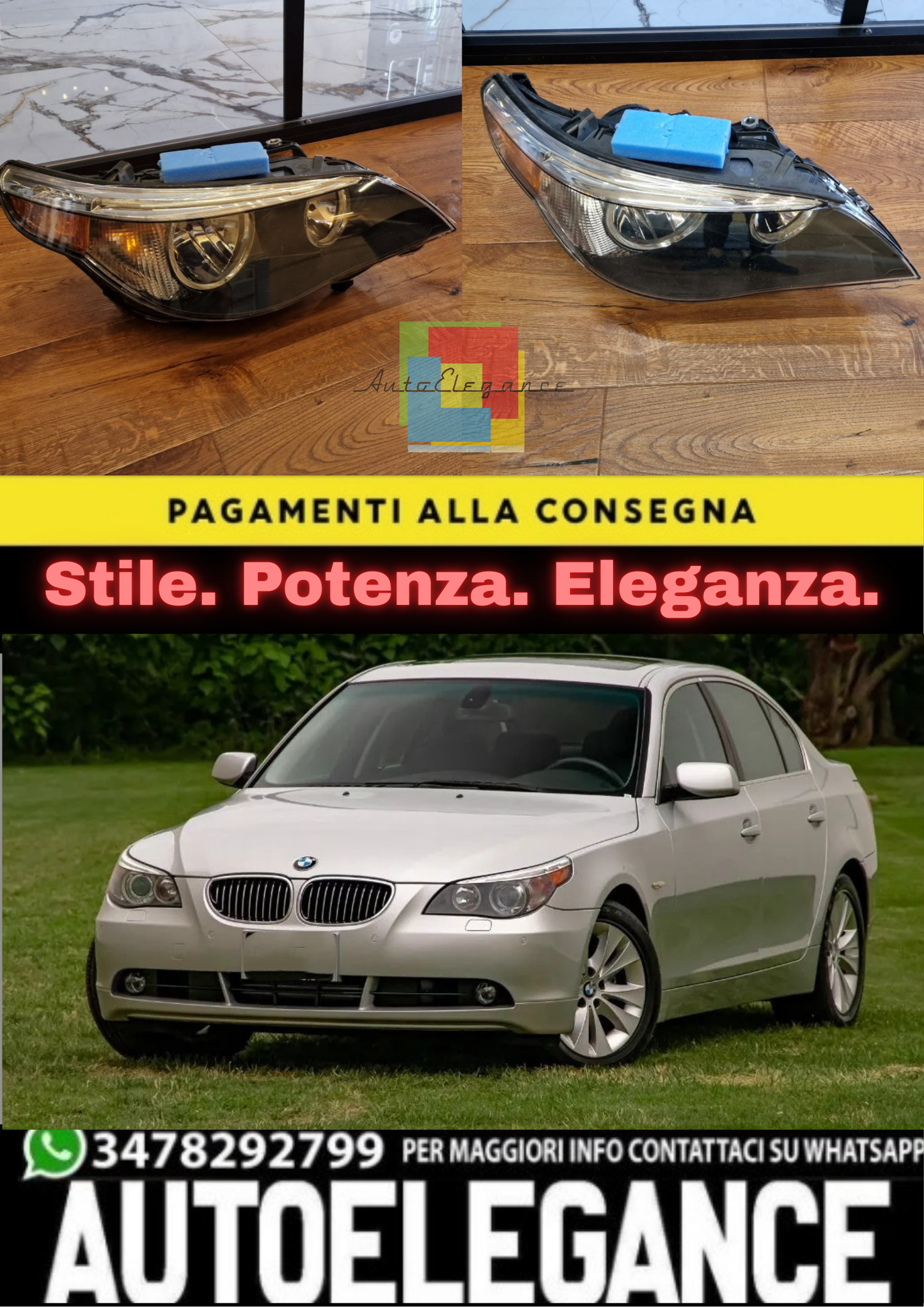 🔥FARO ADATTO PER BMW SERIE 5 E60 LATO DX (PASSEGGERO) ALOGENO🔥