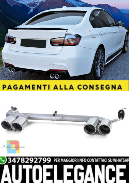 💫Terminali di Scarico Duplex Look Nero – Adatti per BMW Serie 3 F30 💫