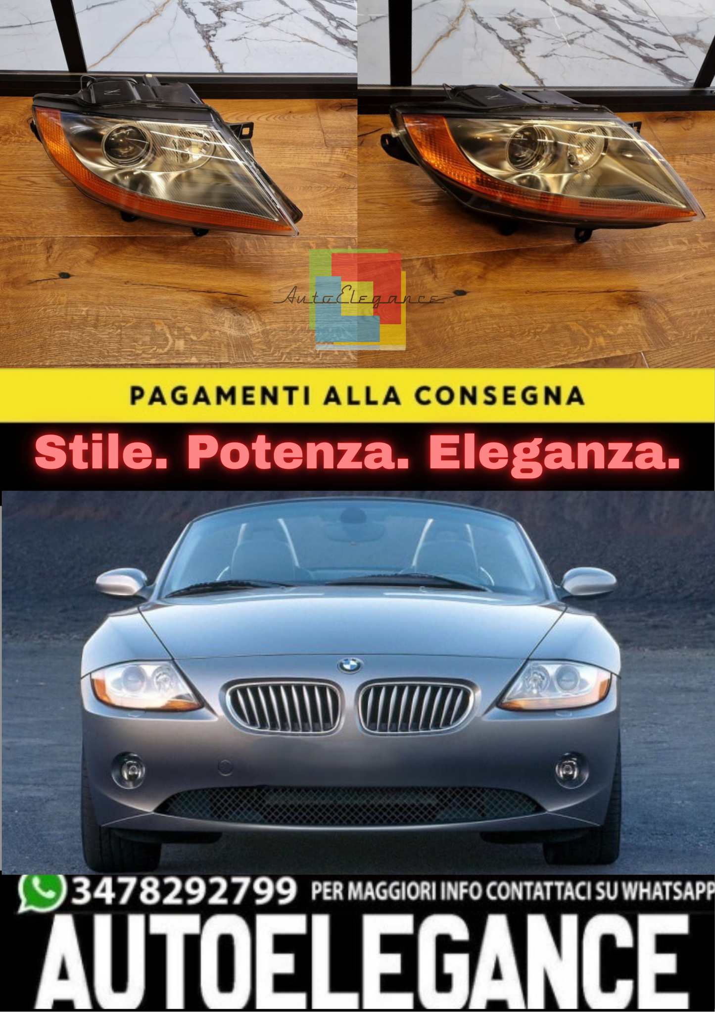 🔥FARO ADATTO PER BMW Z4 2003-2008 LATO DX (PASSEGGERO) ALOGENO H7🔥