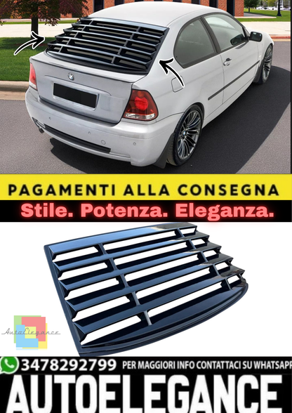 💫 Louver  Lunotto in ABS Nero per BMW Serie 3 E46 Compact (2001–2005💫
