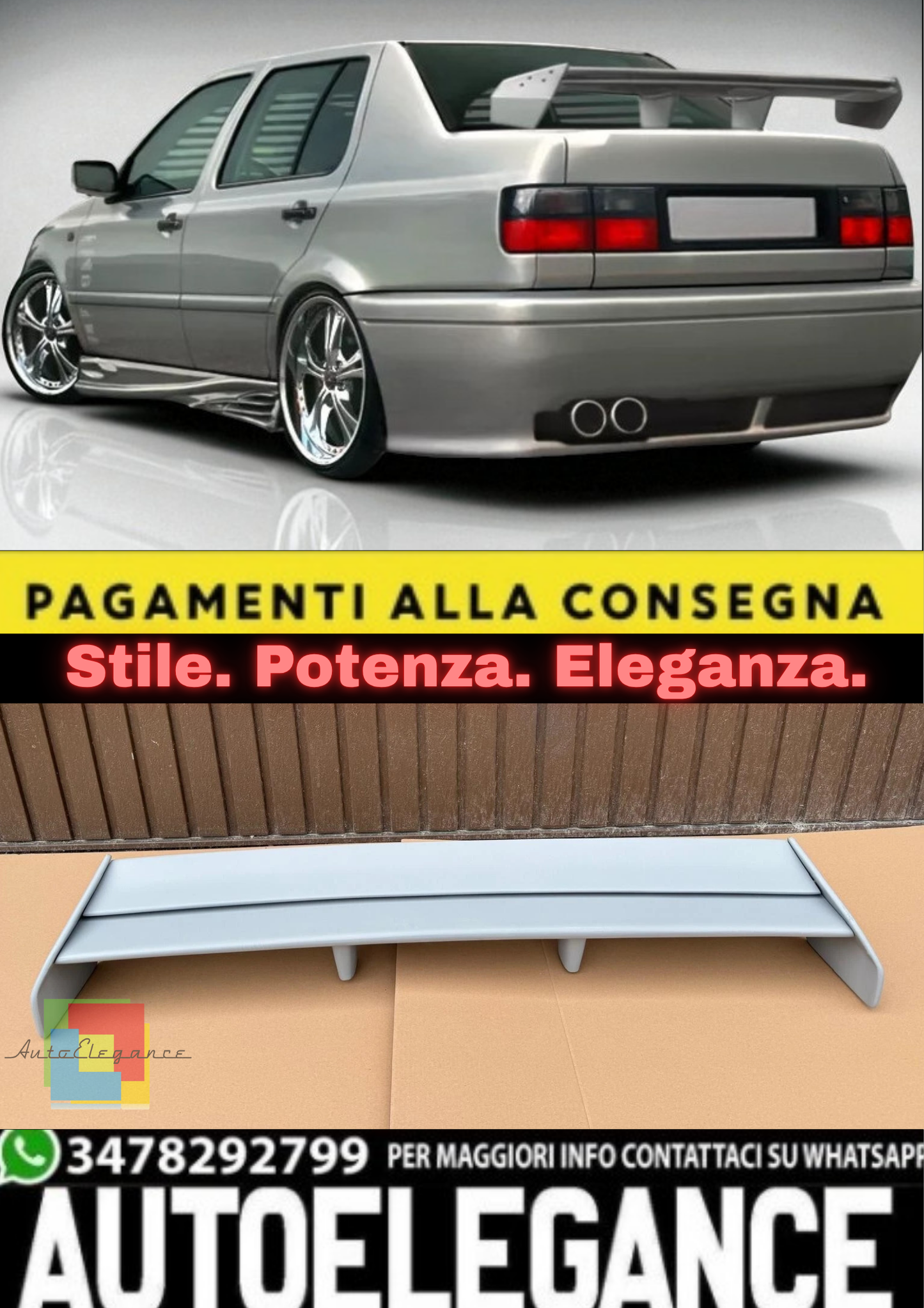 💫 Spoiler Posteriore per VW Vento – Alettone Bagagliaio Look Sportivo 💫