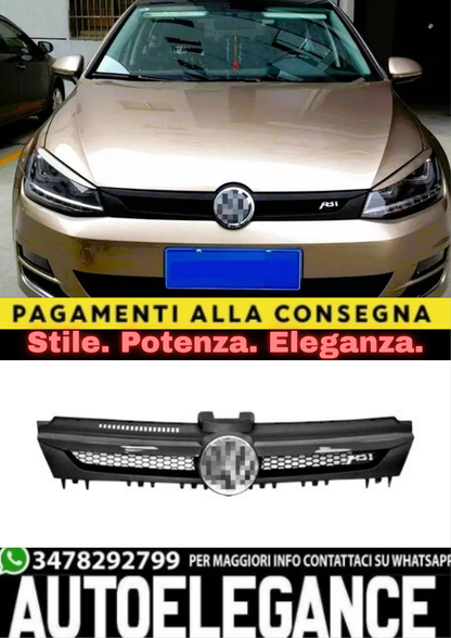 ✨Griglia VW Golf MK7 ABT Style, griglia a nido d'ape nera lucida, 2013-16✨