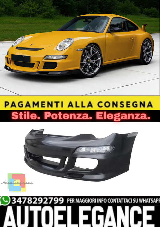💫 Paraurti Anteriore Porsche 911 997 GT3 GTRS Turbo V2 – Look Sportivo in ABS💫