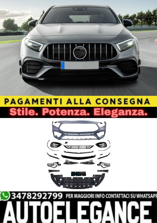 🔥Paraurti Anteriore Look A45 AMG per Mercedes Classe A W177 2018–2022🔥