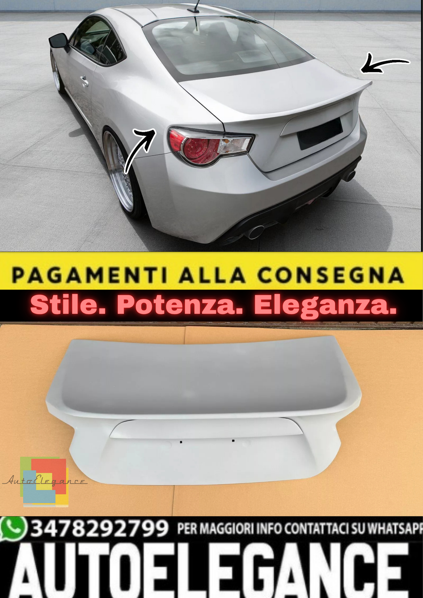 💫 Portellone CSL / Coperchio Baule in Vetroresina per Toyota GT86 💫