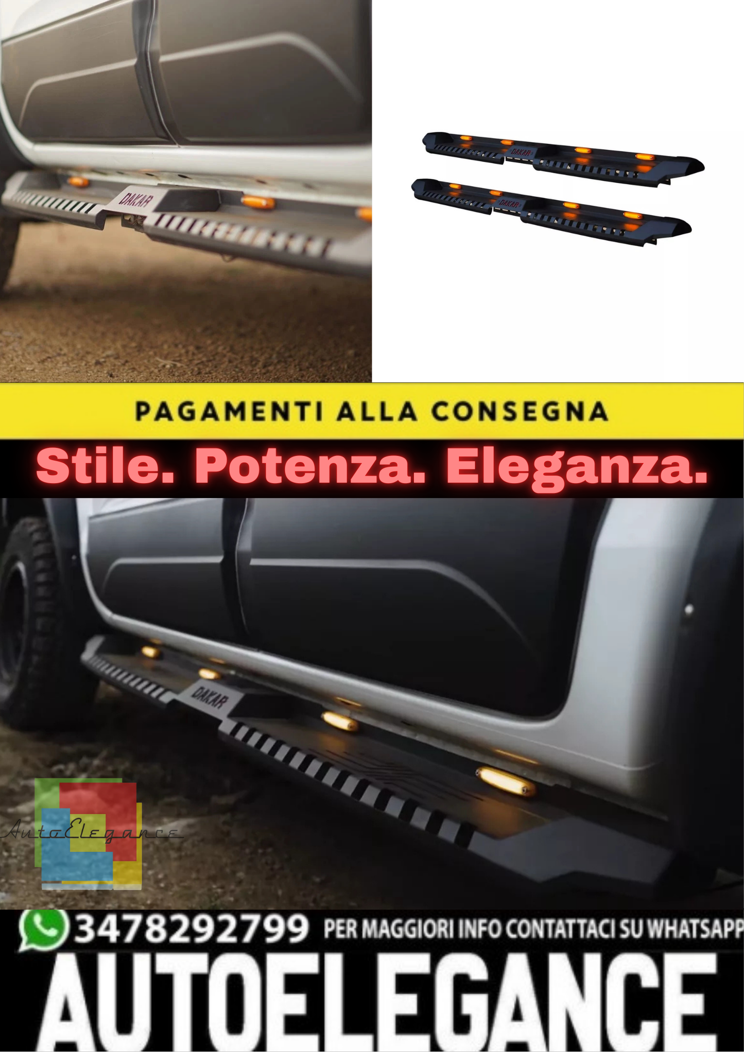 ⭐PEDANE ADATTO PER FORD RANGER 2011+ LOOK DAKAR OFF ROAD NERO OPACO ⭐