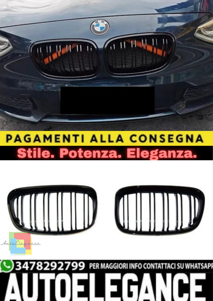 🔥Griglia Anteriore Tuning in ABS Nero Lucido per BMW Serie 1 F20 (2011–2015) 🔥