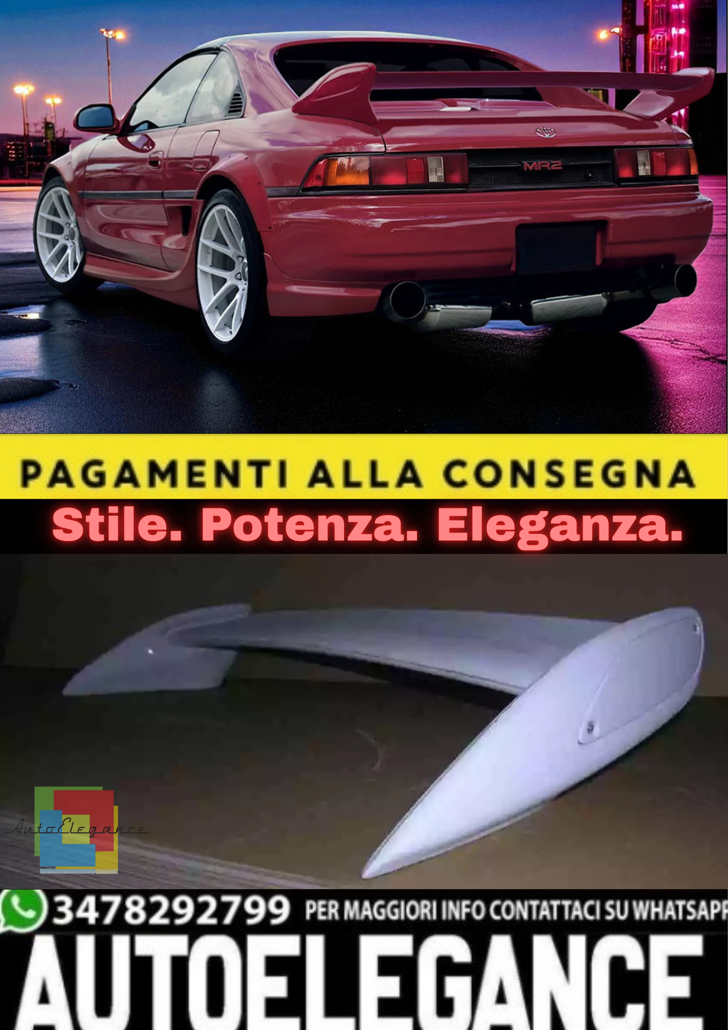 💫Spoiler Posteriore per Toyota MR2 SW20 REV5 (1994–1999) – Spoiler Bagagliaio💫