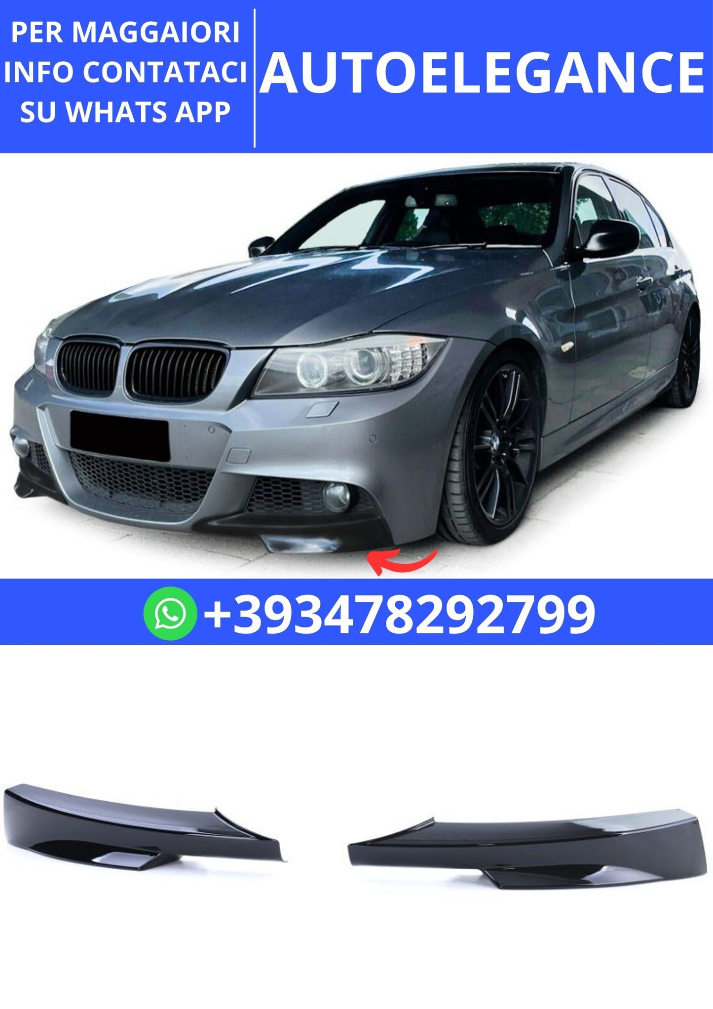 💫Splitter Anteriore Corner Splitter adatto per BMW Serie 3 E90 E91 08-12💫