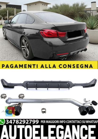 💫Diffusore Posteriore + Terminale di Scarico Sportivo per BMW Serie 4 F32 💫