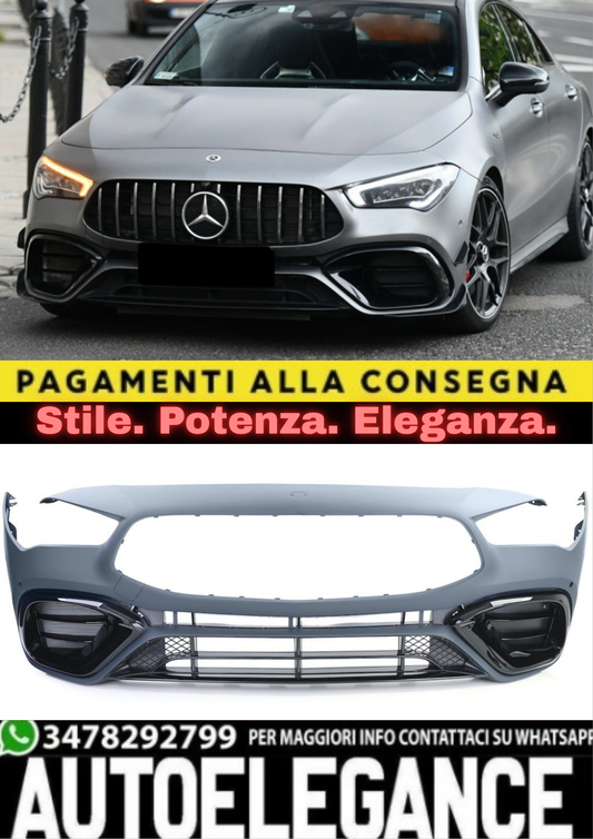 🔥 PARAURTI ANTERIORE LOOK AMG ADATTO PER MERCEDES CLA C118 (2019+)  🔥