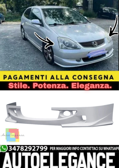 💫 Labbro / Spoiler Anteriore in ABS per Honda Civic EP2 (2001–2005) – 💫