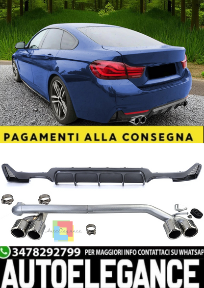 💫Diffusore Posteriore + Terminale di Scarico per BMW Serie 4 F32 Coupé 💫