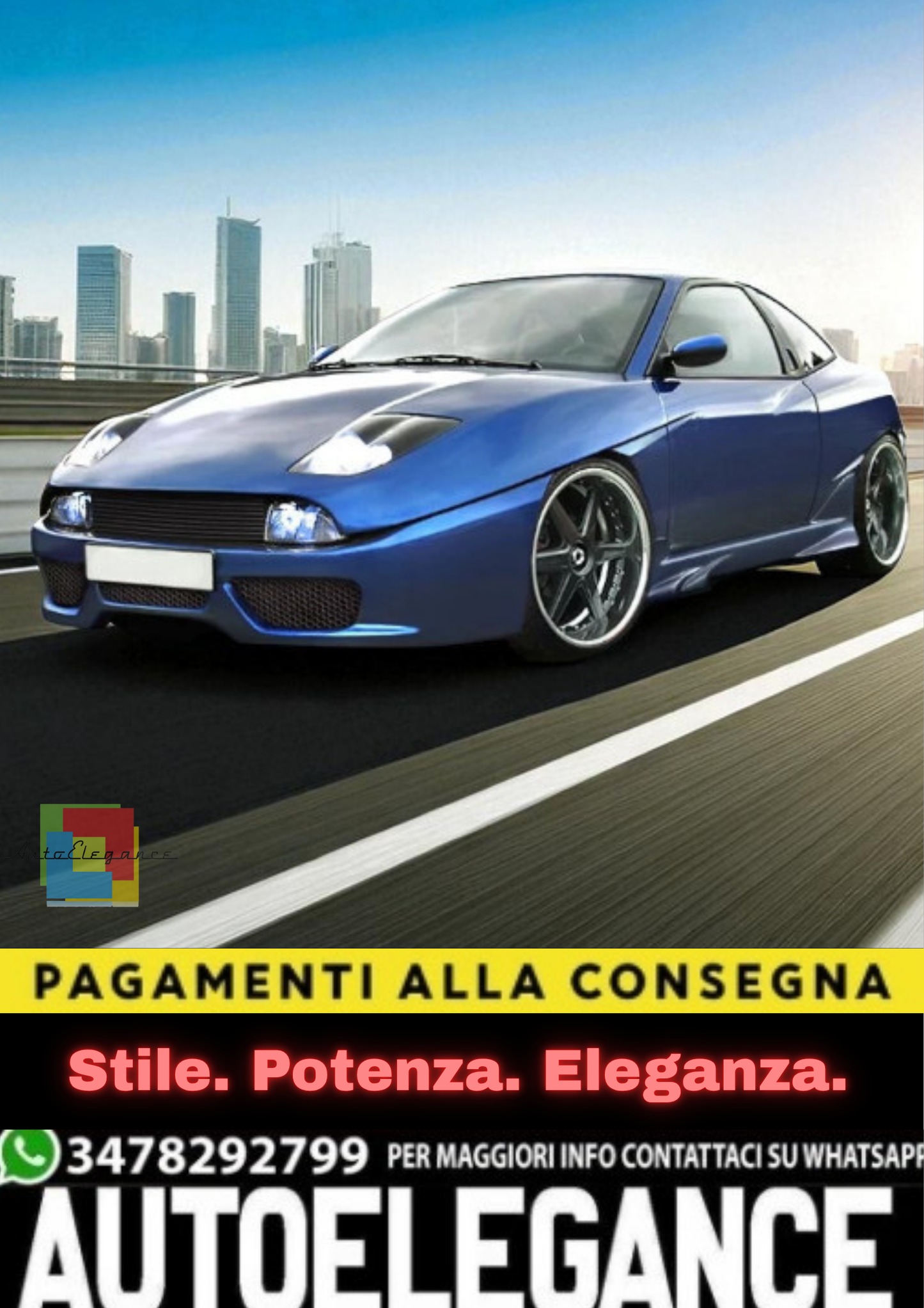 💫Minigonne Laterali V1 per Fiat Coupé – Skirts Estetici Sportivi – 💫
