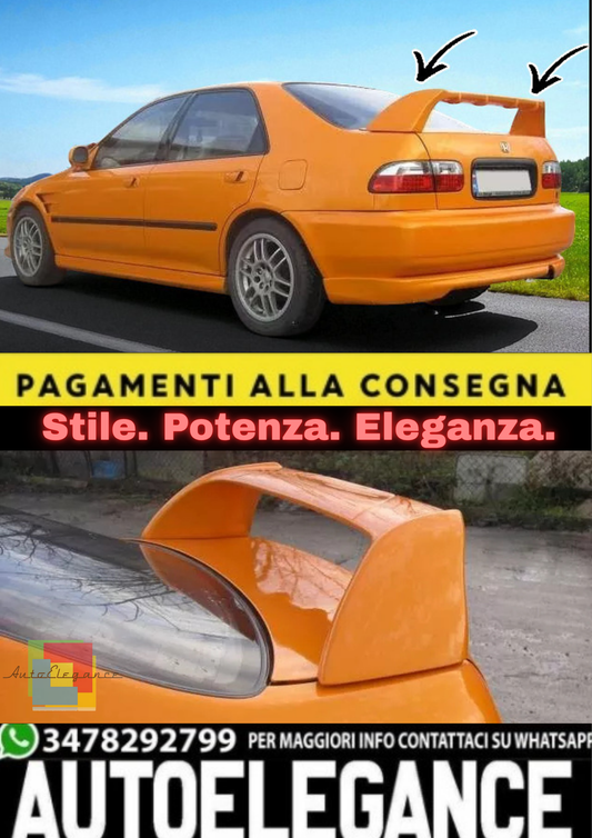 💫 Spoiler Posteriore Stile Mugen V2 per Honda Civic CE Berlina (1992–1995) 💫