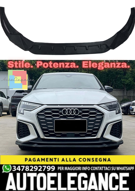 🔥AUDI A3 8Y MAX LIP ANTERIORE PIANO NERO IN PLASTICA VUOTA / 2021🔥