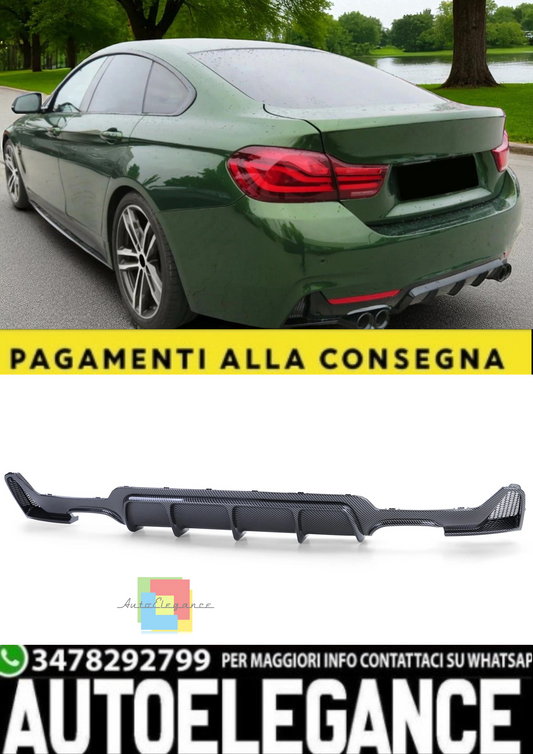 💫Diffusore Posteriore con Doppio Scarico per BMW Serie 4 F32 Coupé(2013–2020)💫
