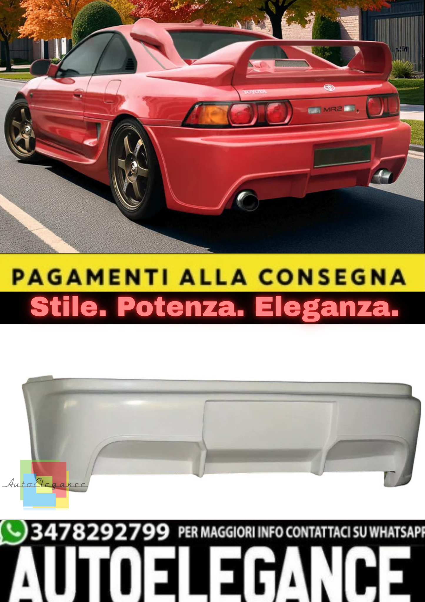 💫Paraurti Posteriore per Toyota MR2 – Rear Bumper Ricambio Aftermarket💫