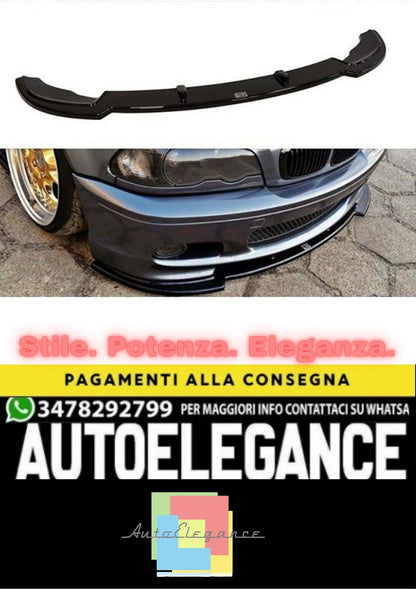 🔥BMW E46 M SPORT / TECHNIC MAX V1 FRONT LIP PIANO BLACK IN VACUUM PLASTIC🔥