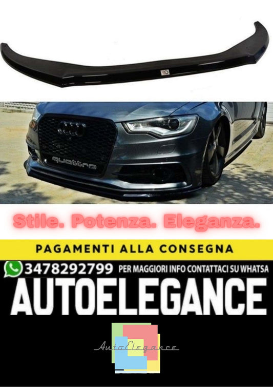 🔥AUDI A6 C7 S6 / S-LINE FRONT LIP PIANO BLACK IN VACUUM PLASTIC / 2011–2018🔥