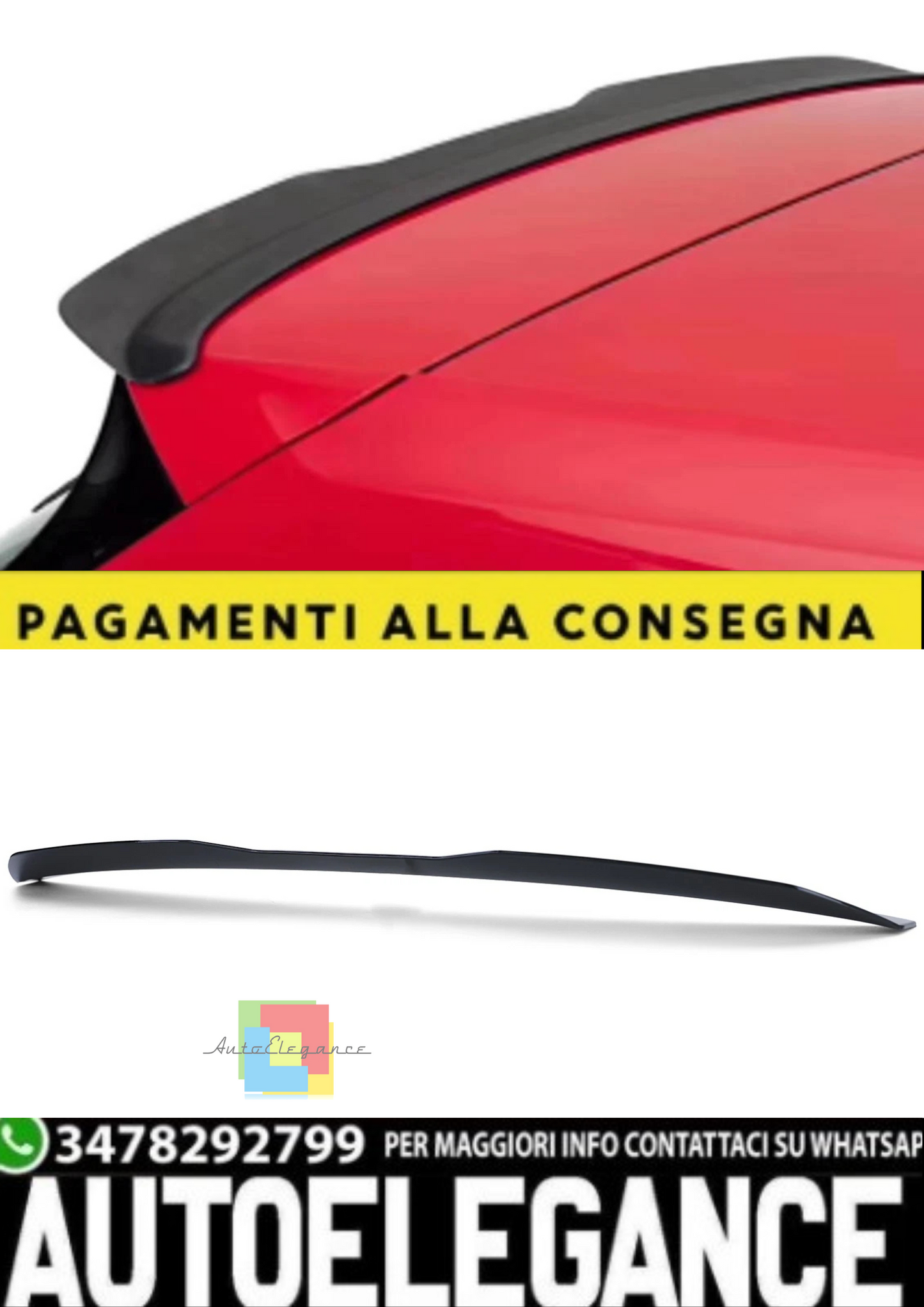 💫Spoiler Posteriore Nero Lucido per VW Golf 7 Berlina (2013–2020)💫
