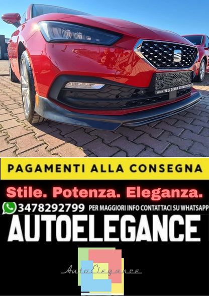🔥SEAT LEON MK4 ABT STYLE LIP ANTERIORE SUPERFICIE GREZZA IN PLASTICA VUOTA🔥