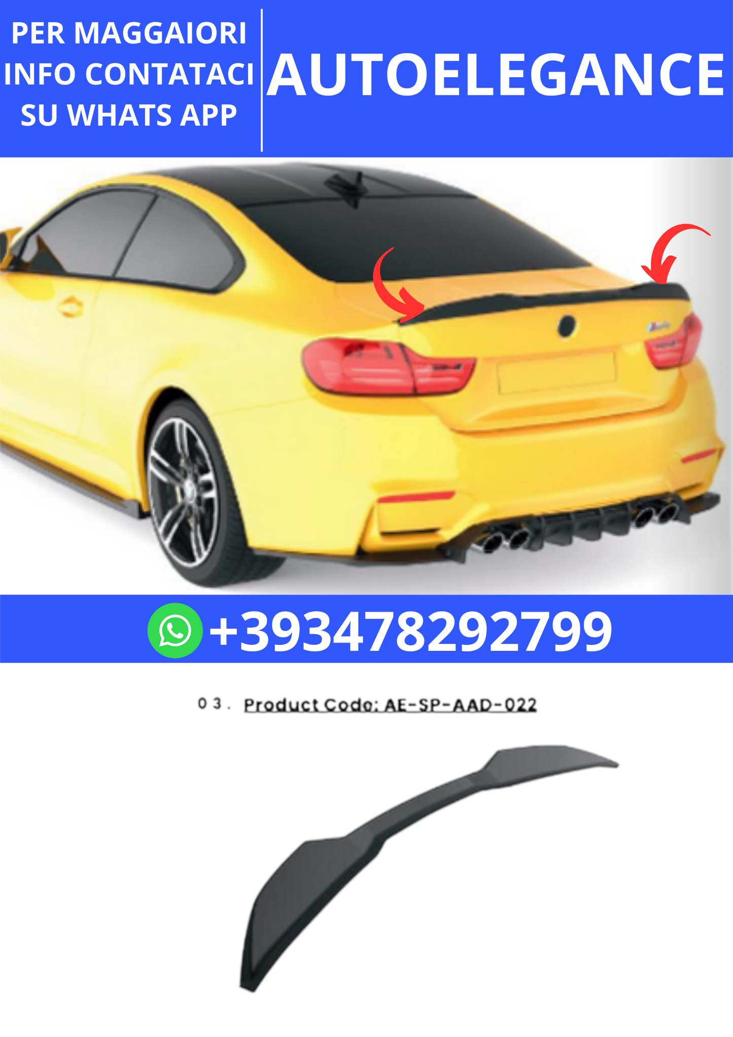 💫ART.2366 SPOILER BMW M4 F82 2014-2021💫