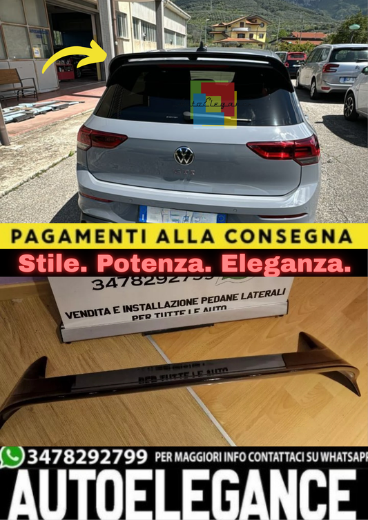 🔥SPOILER TETTO PER VW GOLF 8 VIII 19+ POSTERIORE LOOK RLINE NERO LUCIDO ABS R🔥