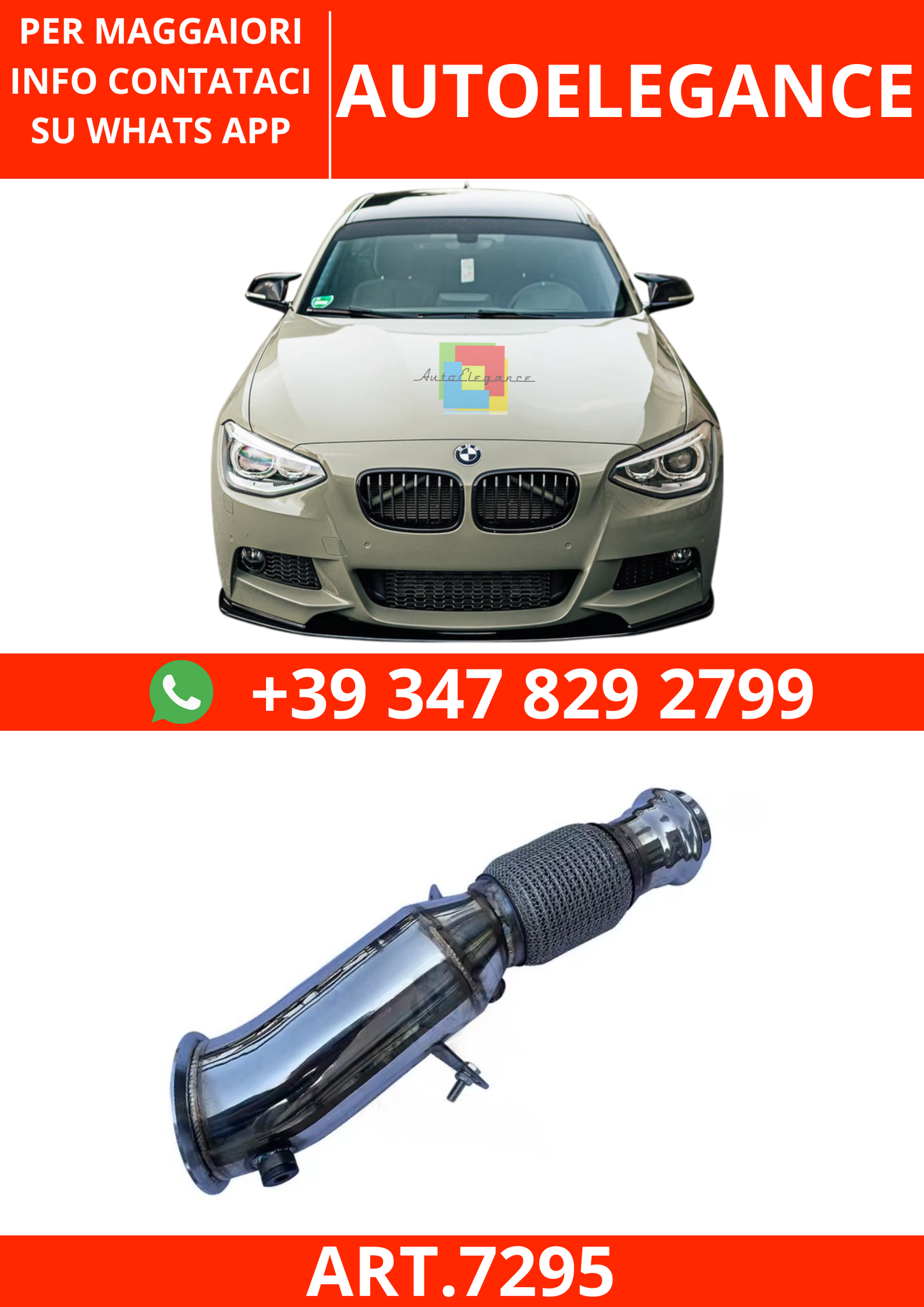 💫ART.7295 Downpipe Senza Catalizzatore per BMW Serie 1 F21 F21 💫